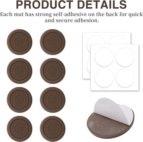 NUTIO 8pcs (1.57IN) Anti-Slip Rubber Cutting Board Stabilizer Pads, Waterproof Self-Adhesive Cutting Board Feet
