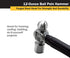 63312 12oz Hammer, 12" Titan Ball Pein Forged Steel Head, Shock Absorbing Fiberglass Handle with Textured Rubber Grip