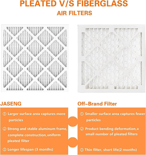 10x10x1 Furnace Air Filters MERV 11, Jaseng 4 Pack AC Filter MPR 1000 & FPR 7 Replacement (Exact Size: 9 3/4"x9