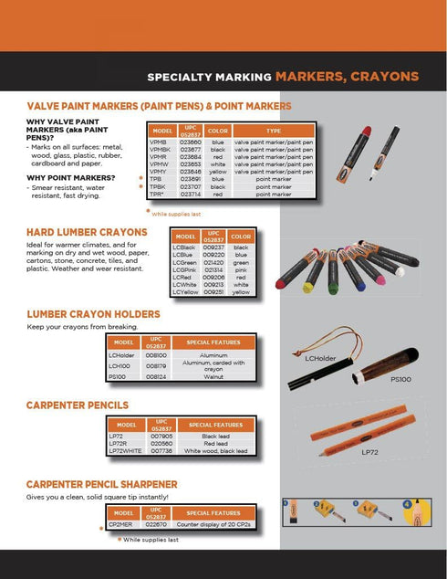 Pink Hard Lumber Crayon by Keson - Ideal for Marking
