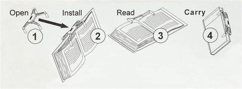 Portable Book Page Holder for Hands-Free Reading in Bed, on The Go, Treadmill & Exercise Bike