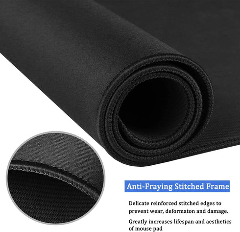 Mouse Pad, Upgraded 30% Larger with Durable Stitched Edges, Waterproof Nonslip Natural Rubber Base for Gaming, 11.8 x