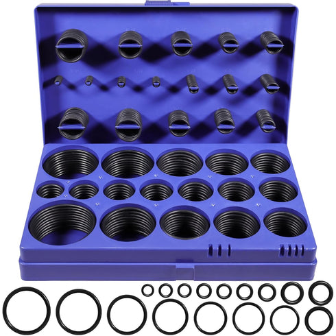 407 Pcs Universal SAE O Ring Assortment Kit, 32 Inch Sizes Standard Nitrile Rubber Set for Automotive Plumbing Repair
