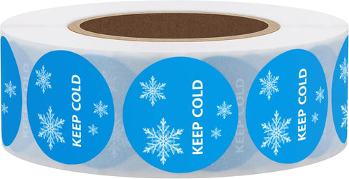 Hybsk 1 Inch Keep Cold Freezer Stickers, Total 1,000 Labels Per Roll