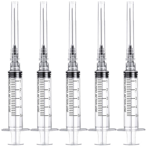 SHAOTONG 5ml Syringe with 22 Gauge 1.2 inch Luer Lock Accessories, Disposable Lab Supplies, 20 Pack