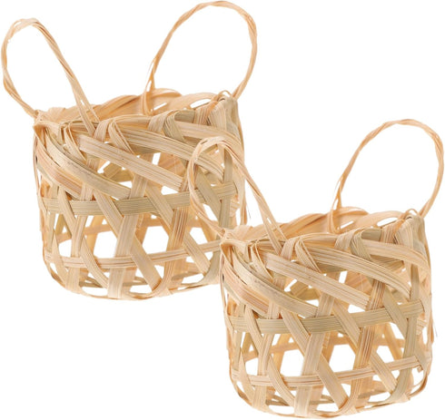 HOODANCOS 2pcs Woven Lampshade Rustic Pendant Light Cover for Home Decor for Table
