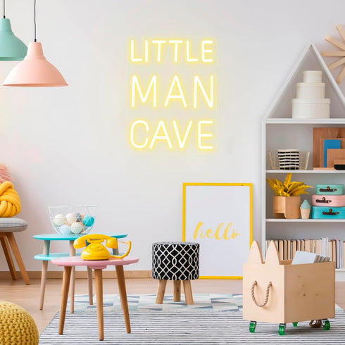 Dimmable Little Man Cave Neon Sign Neon Signs for Wall Decor Inspirational LED Signs USB Light Up Sign for kids Baby