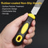 8'' Flat Hand Metal File, Ergonomic Rubberized Handle, High Carbon Steel for Trimming, Removing, Sharpening