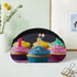 JTREHY 5 Colorful Happy Birthday Cupcakes Remote Control Holder Compartments Remote Caddy Tray PU Leather TV Remoter