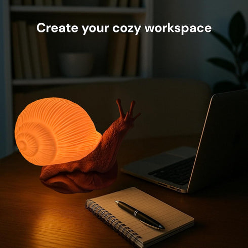 Delta Loom 15 Dimmable Glowing Snail LED Table Lamp - USB Powered, Color Changing Modes, Night Light with Switch - Warm