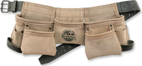 Graintex DS2243 :: 9 Pocket Children Tool Belt Beige Color Suede Leather,
