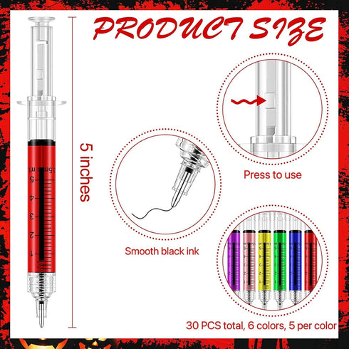 60 Sets Set 60 60 Syringe Pens Includes Fun Nurse Pens Blood Bag Sticky Notes Black Ink Ballpoint Pen Retractable
