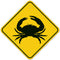 Crab Crossing Sign, 18x18 Inches, 3M AEGP Reflective.063 Aluminum, Fade Resistant, Made