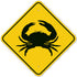 Crab Crossing Sign, 18x18 Inches, 3M AEGP Reflective.063 Aluminum, Fade Resistant, Made