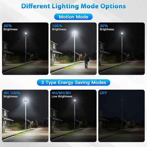 60W 7000LM 6500K 13FT Solar Flood Light Outdoor Waterproof, Motion Sensor LED Street Light, Dusk to Dawn Solar-Powered