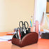 SITHON Remote Control Holder with 5 Compartments, PU Leather Remote Caddy Desktop Organizer for TV, DVD, Media Player