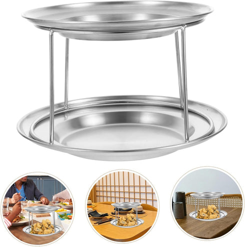 Stainless Steel Double Layer Seafood Serving Tower - Perfect for Parties