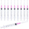 100 Pack 3ml Plastic Luer Lock Syringe with 18Gauge and Cap, Individually Sealed for Scientific Labs, Measuring Liquid