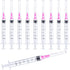 100 Pack 3ml Plastic Luer Lock Syringe with 18Gauge and Cap, Individually Sealed for Scientific Labs, Measuring Liquid