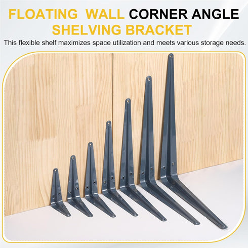 4 5 Inch, 20Pcs uxcell Shelf Brackets x Iron Metal Floating Shelf Bracket Wall Corner Angle Shelving Bracket for Wall