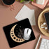Black Gold Moon Mouse Pad, 9.4 x 7.9 Inch, Boho Non-Slip Rubber Mat for Desk