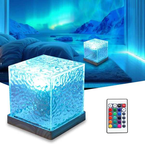 RICHMYC Ocean Wave Projector Light, 16 Colors Gradual Rotating Water Lamp with