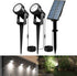T-SUNUS Christmas Solar Spot Lights Outdoor White 6000K IP65 Waterproof 2-in-1 Landscape