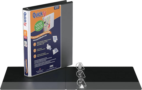 Stride QuickFit 1 D-Ring View Binder, Black