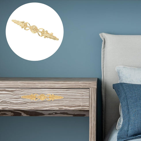 Toddmomy Brass Double Cabinet Handle Decorative Metal Drawer Pull for Dresser Kitchen Wardrobe Shoe Wine and Bedside