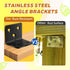 Evadow 80Pcs 1.2x 1.2 1.5 90 Stainless Steel Black Angle Brackets, x Corner Braces for Wood Furniture, Degree L