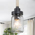 LOG BARN Mini Mason Jar Pendant Light, Farmhouse Pendant Lights Kitchen Island,