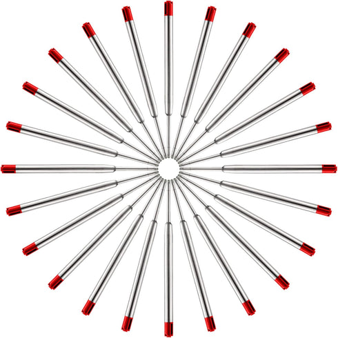 HeTaoCat Red Ink Refill Pack of 5, Replaceable Medium Point Ballpoint Pen Refills (Red)