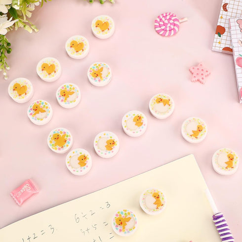 Zhanmai 80 Pcs Mini Chick Erasers, Cute Chicken Pencil Erasers, Bulk for Party Supplies, Kids Reward Gift