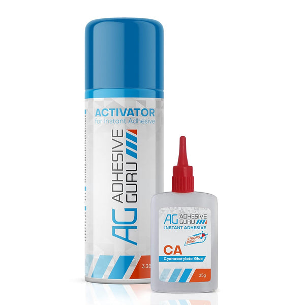 CA Glue with Activator by Adhesive Guru - Woodworking Cyanoacrylate Glue (0.9 oz - 3.38 fl oz)