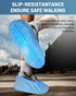X-Large 100 Count Disposable Shoe Covers, Non-Slip Premium Cloth Boot Covers, Fits Up to Size 13 US Men - Blue