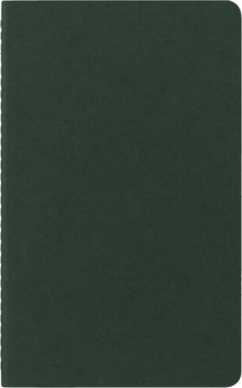 Moleskine Cahier Journal, Soft Cover, Large (5" x 8.25") Plain/Blank, Myrtle Green, 80 Pages (Set of 3) by Moleskine