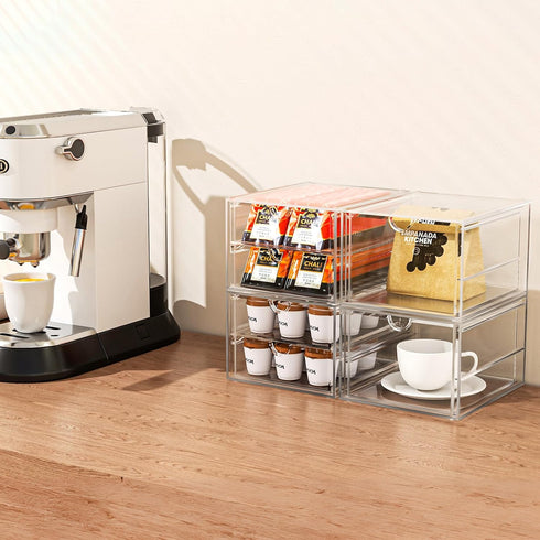 Versatile Acrylic Makeup Organizer, Transparent Desktop Storage for Cosmetics, Office Supplies & More, Clear