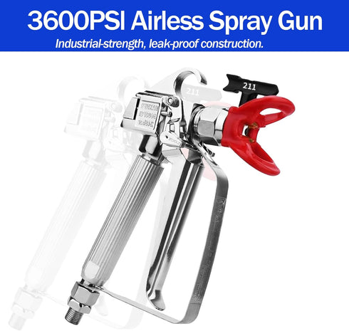 Generic 15 3600PSI 4 (211/313/415//517), 2 5 1 Nozzle Pcs Airless Paint Sprayer Gun Kit Professional Spray Gun