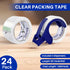 Clear Packing Tape, 24 Rolls Heavy Duty Packaging Tape with Dispensers, 2" x 65 Yards Per Roll, 1560 Total Yards