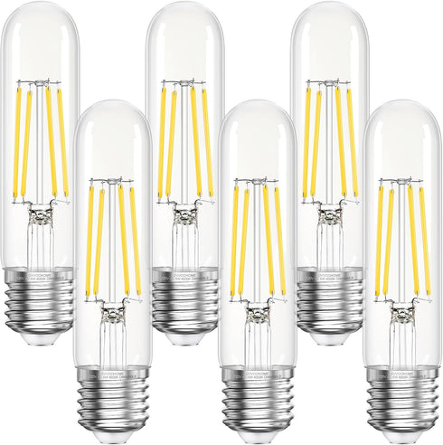 GvvooHome Tubular LED Edison Bulb Dimmable 4000K Neutral White, 6W, 60 watt