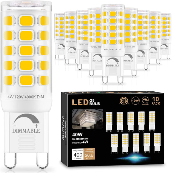 Sailstar G9 LED Bulb Dimmable 4000K Natural Daylight 10 Pack, T4 G9