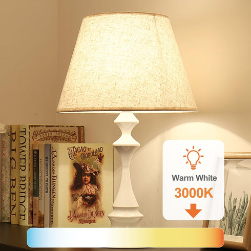 24 Pack A19 Bulbs 3000K, 60 9W, E26 Dimmable Bulb, 800LM, 120V, TJOY LED Light Warm White Watt Equivalent, Efficient