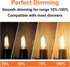 Rnyloas CA11 Dimmable Bulbs 2700k 4W 120V, 12 Pack CA11 Bulbs 40 E12 11 Bulbs Chandelier Light Warm White High Output