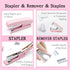 UPIHO Pink Office Supplies, Pink Desk Accessories Set, Stapler, Tape Dispenser, Gift for Students and Coworkers