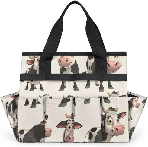Milk Cow Garden Tool Bag, Heavy Duty Garden Tote Bag Organizer with