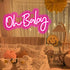 Fespcj 5V15.7 "X7.9"Pink Reusable Oh Baby LED logo for partiesBirthday Graduation Adult GiftFestival decorationDaily