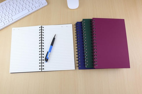 Spiral Notebook Journal, 4 Pack A5 Hardcover Notebooks, 5.7" x 8.5", 160 Pages, College Ruled