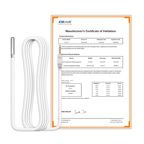 Elitech External Temperature Probe, Temperature Sensor for RCW-360Pro Device, Monitor -40~176?, 16.4ft