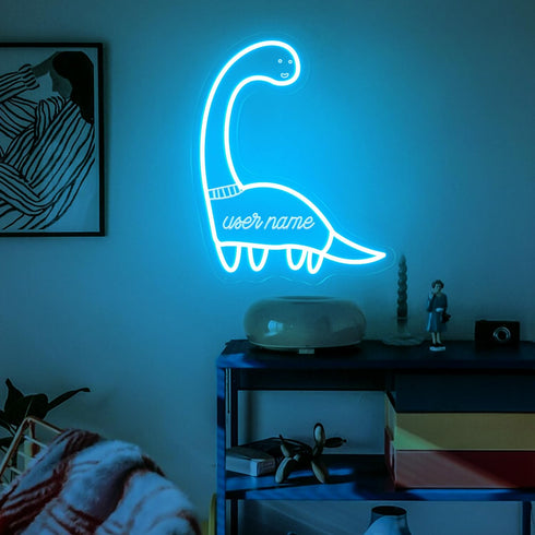 Personalized Dinosaur LED Neon Sign - Custom Name Kids Night Light, Dinosaur