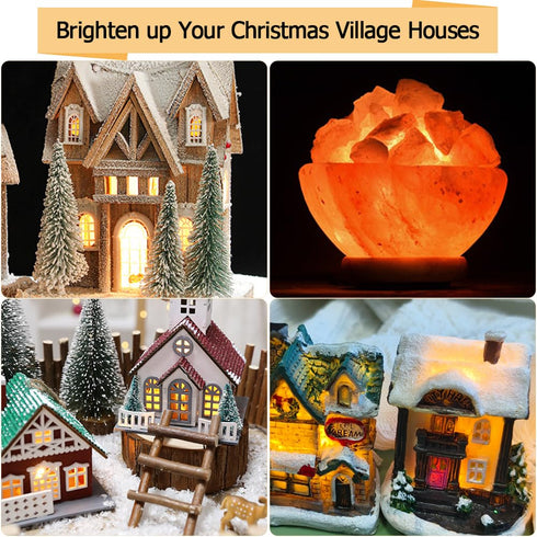 NETEHA 2 Pack 6Ft C7 Bulbs, E12 White Accessory Cord with LED Socket Lamp Cord with On/Off Switch for Christmas Village